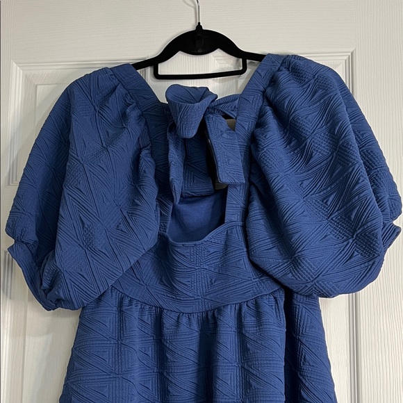 Free People Textured Blue Dress - Picture 6 of 6